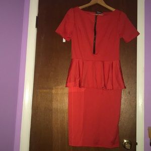 Red Peplum Dress